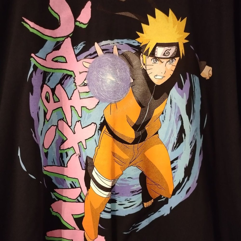 New Naruto Graphic Print Black Tshirt Size 3X  NWOT